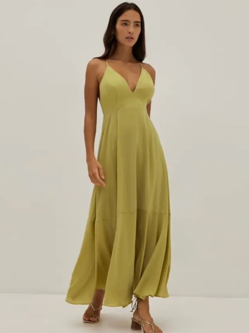 Kaleni Padded Plunge Maxi Dress with built-in padding